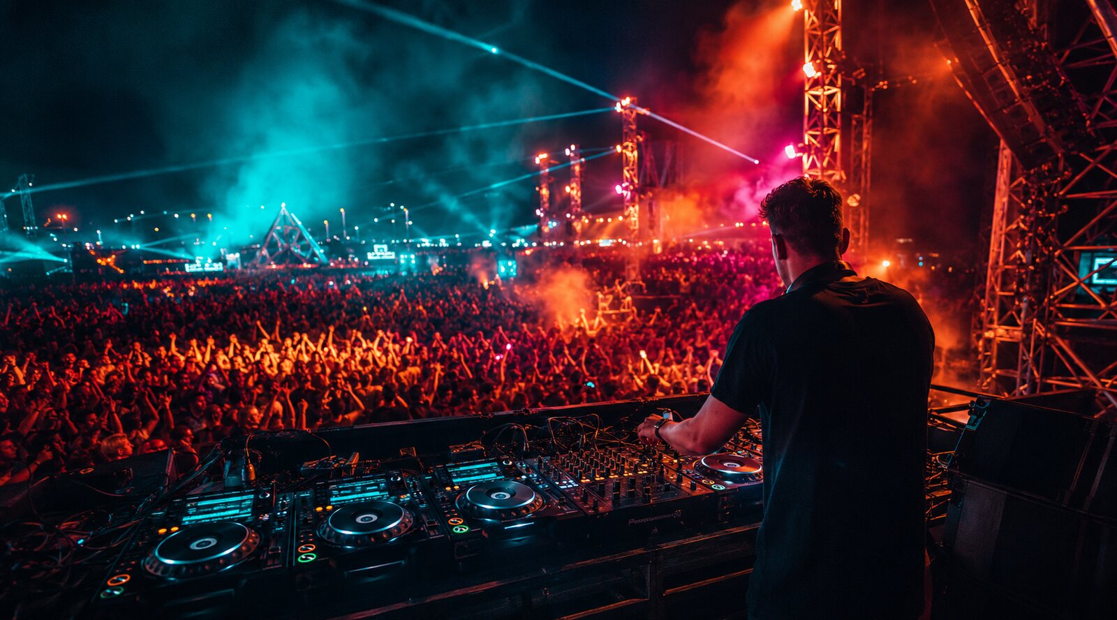 DJ tocando para o público