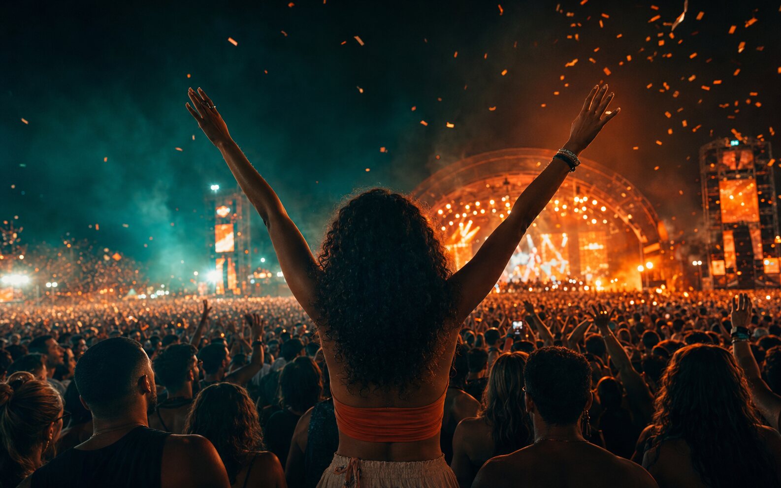 Público curtindo um grande festival